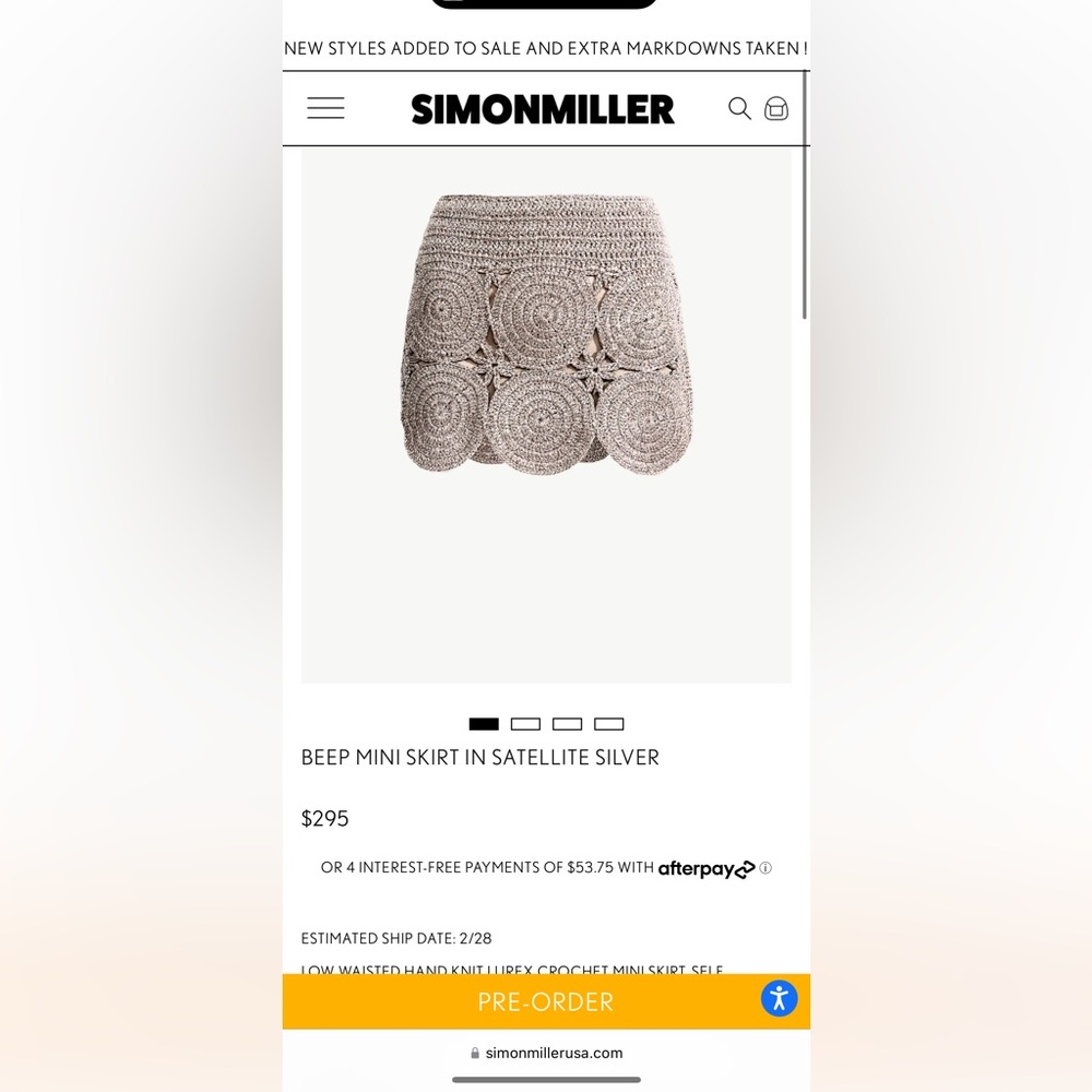 Simon Miller Beep mini skirt NWT